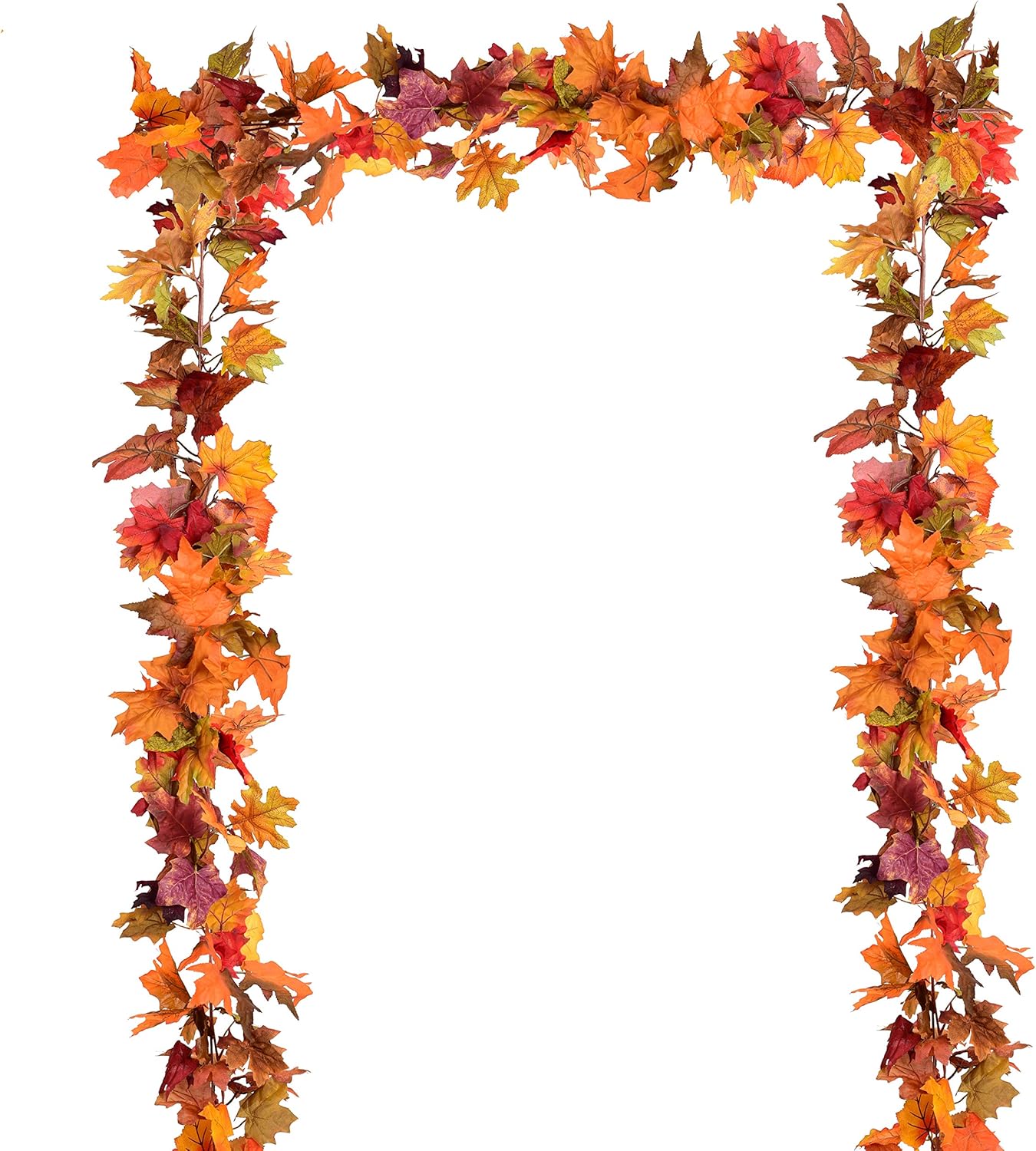 2 Pack Fall Maple Leaf Clearance, 5.9Ft/Piece Hanging Vine Garland Artificial Autumn Foliage Thanksgiving Decor for Home Wedding Fireplace Party Christmas