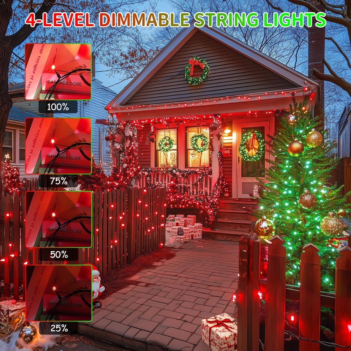 JMEXSUSS 200 LED Halloween Lights Outdoor, 66ft Red and Green String Lights with Remote, Connectable Waterproof Color Changing Christmas Lights for Party Yard Christmas Halloween Decor