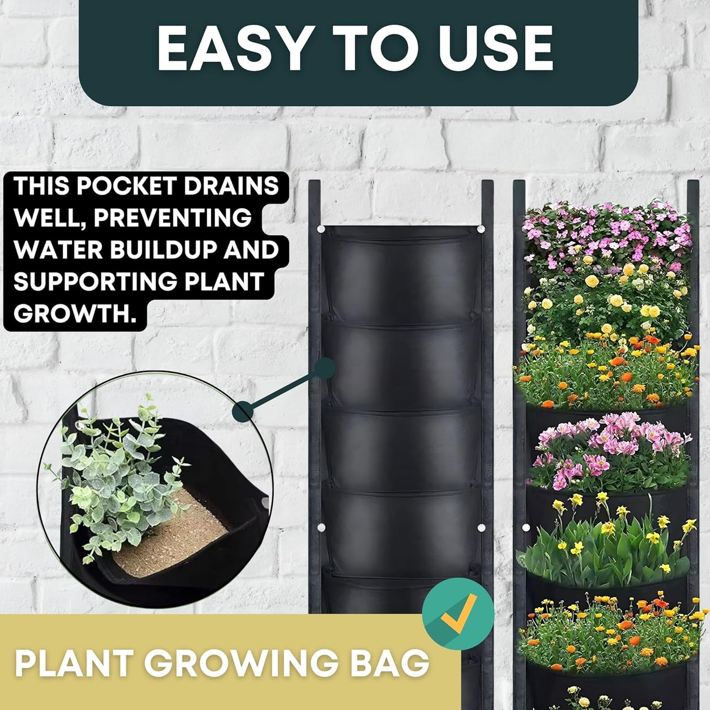 Fence Planters Wall Planters for Outdoors Plants Vertical Planter Balcony Planter Vertical Garden Wall Pocket Planter Outdoor Wall Planter Fence Garden Planter Vertical Wall Garden