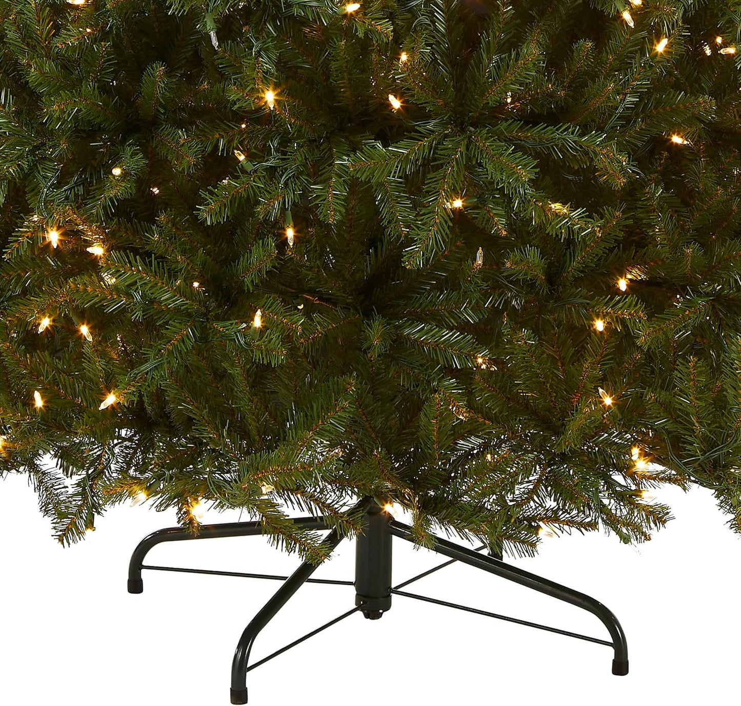 National Tree Company Pre-Lit Artificial Full Christmas Tree, Green, Dunhill Fir, Dual Color LED Lights, Includes PowerConnect and Stand, 7 Feet