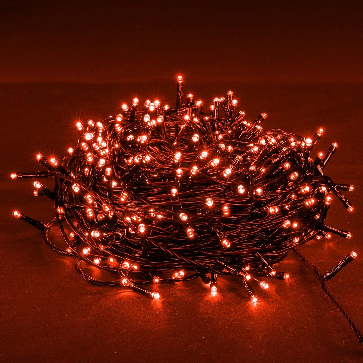 DAZZLE BRIGHT Halloween 300 LED String Lights, 100FT Connectable String Lights with 8 Lighting Modes, Halloween Decorations for Party Carnival Supplies, Indoor Outdoor Yard Garden Decor (Orange)