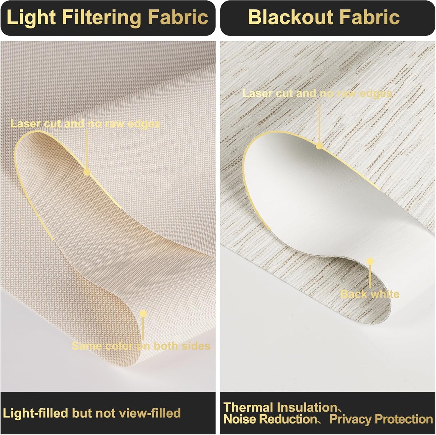 BERISSA Cordless Dual Roller Shades with Cassette Valance and 5% Light Filtering, Day and Night Shades for Home Office. Beige, Custom Sizes