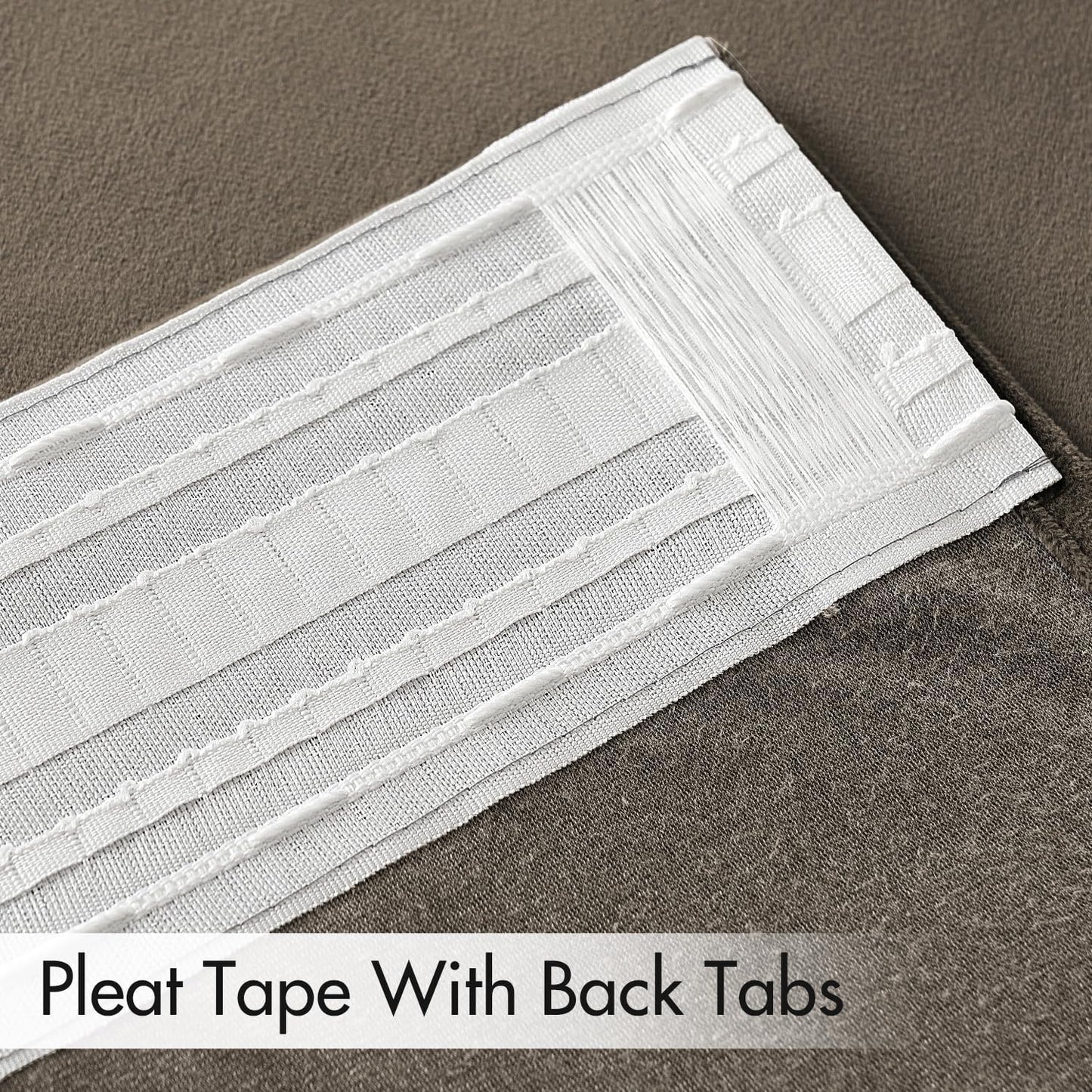 MIULEE Taupe Velvet Curtains 108 inches 2 Panels - Luxury Room Darkening Window Drapes for Bedroom Living Room Thermal Insulated Super Soft Blackout Extra Long, Back Tab Rod Pocket Pinch Pleated