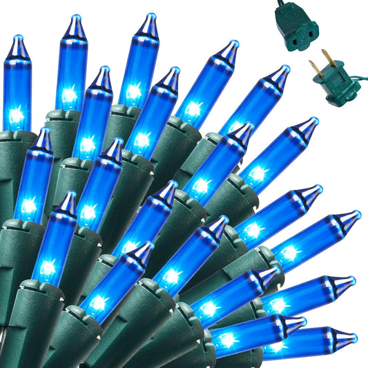 Joiedomi Blue Christmas String Lights,200(2x100) 44.6FT Christmas Fairy Tree Lights Plug in for Indoor Outdoor Xmas Decorations Patio Holiday Theme Party Yard House,Green Wire