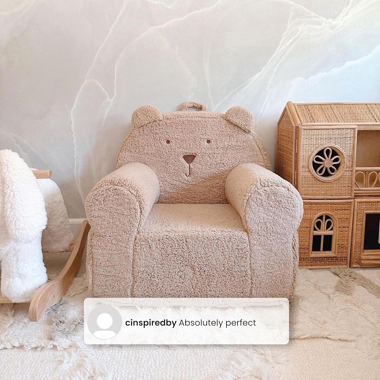 Delta Children babyGap Sherpa Bear Chair - Greenguard Gold Certified, Sage