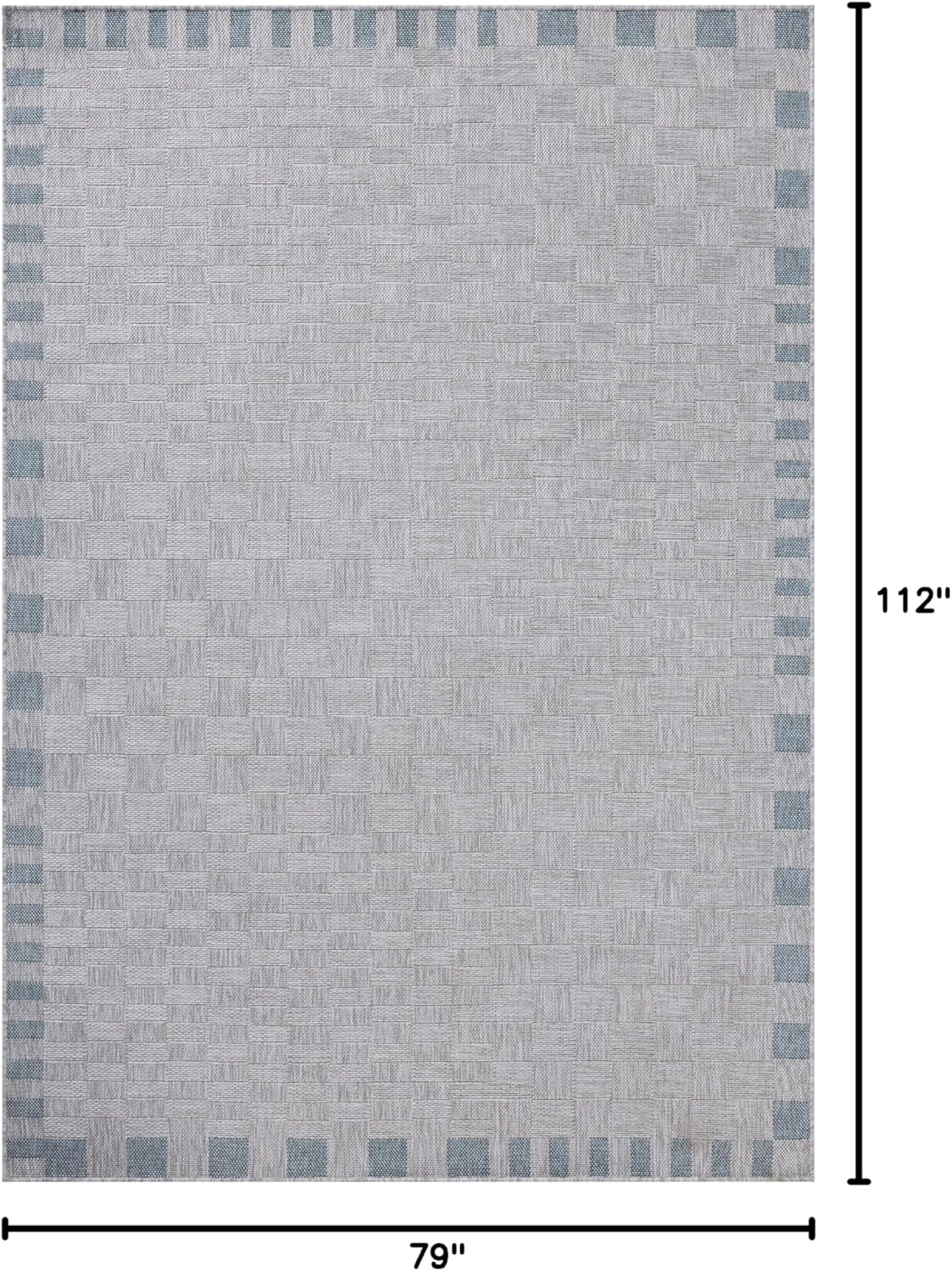 Loloi Amber Lewis Topanga Collection TOP-07 Silver/Blue 6'-7" x 9'-4" Indoor/Outdoor Area Rug