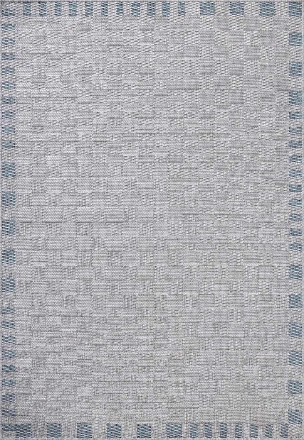 Loloi Amber Lewis Topanga Collection TOP-07 Silver/Blue 5'-3" x 7'-6" Indoor/Outdoor Area Rug