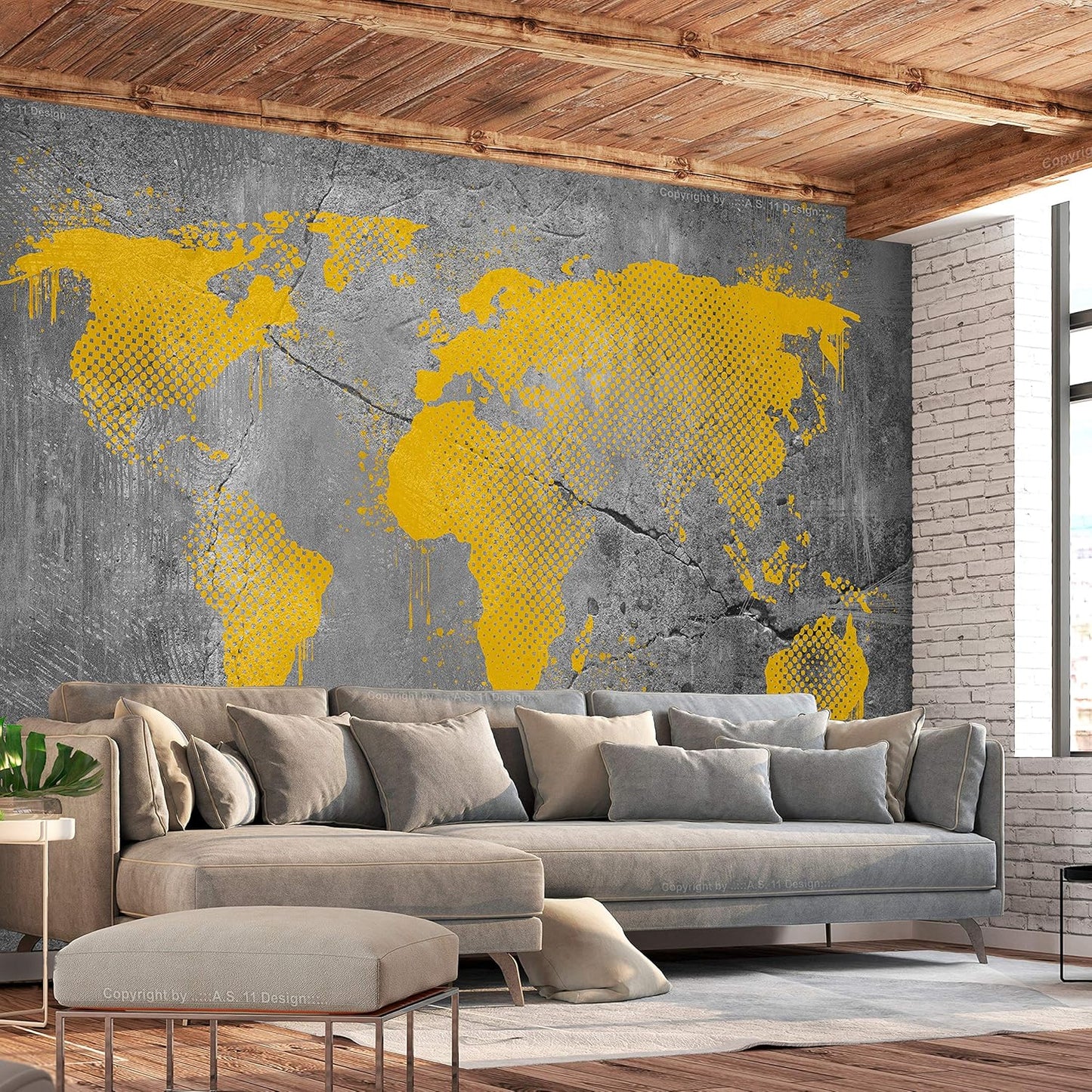 artgeist Wall Mural World Map 77x55 in - XXL Peel and Stick Self-Adhesive Wallpaper Removable Large Sticker Foil Wall Decor Print Picture Image Design Map of The World k-A-0494-a-a
