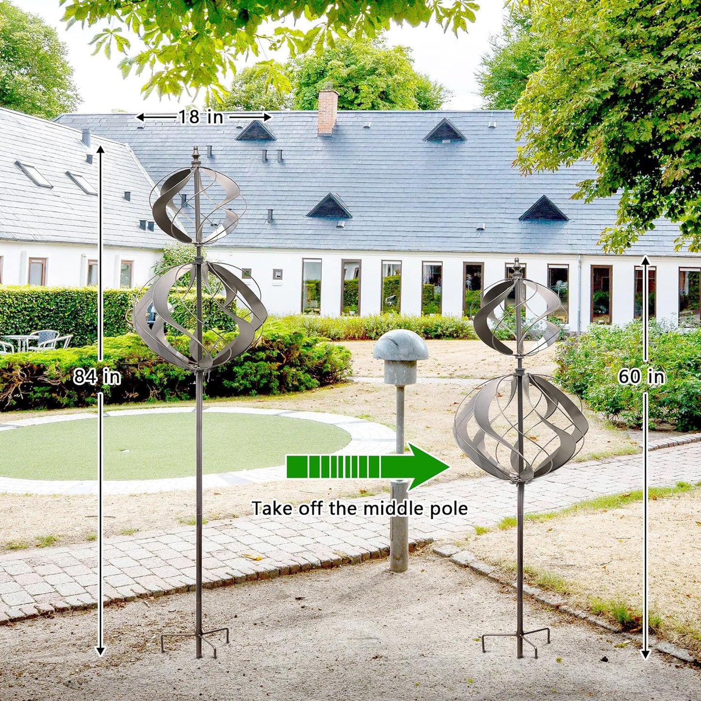 Wind Spinners Outdoor Metal - Large Kinetic Wind Spinner for Yard Garden, Windmills Lawn Ornament Décor for Lawn Patio (Height 84")